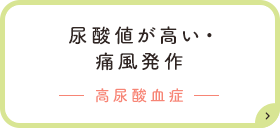 尿酸値が高い・痛風発作ー高尿酸血症ー